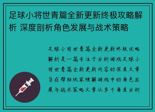 足球小将世青篇全新更新终极攻略解析 深度剖析角色发展与战术策略